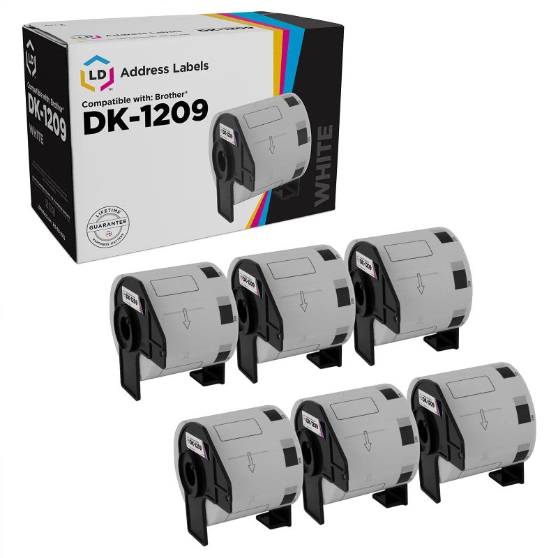 LD Products Compatible Address Label Replacements for Brother DK-1209 1.1 inch x 2.4 inch (6 Pack - 800 Labels) for use in P-Touch: QL-1050, QL-1050N, QL-1060N, QL-500, QL-550, QL-570, QL-570VM - Image 1